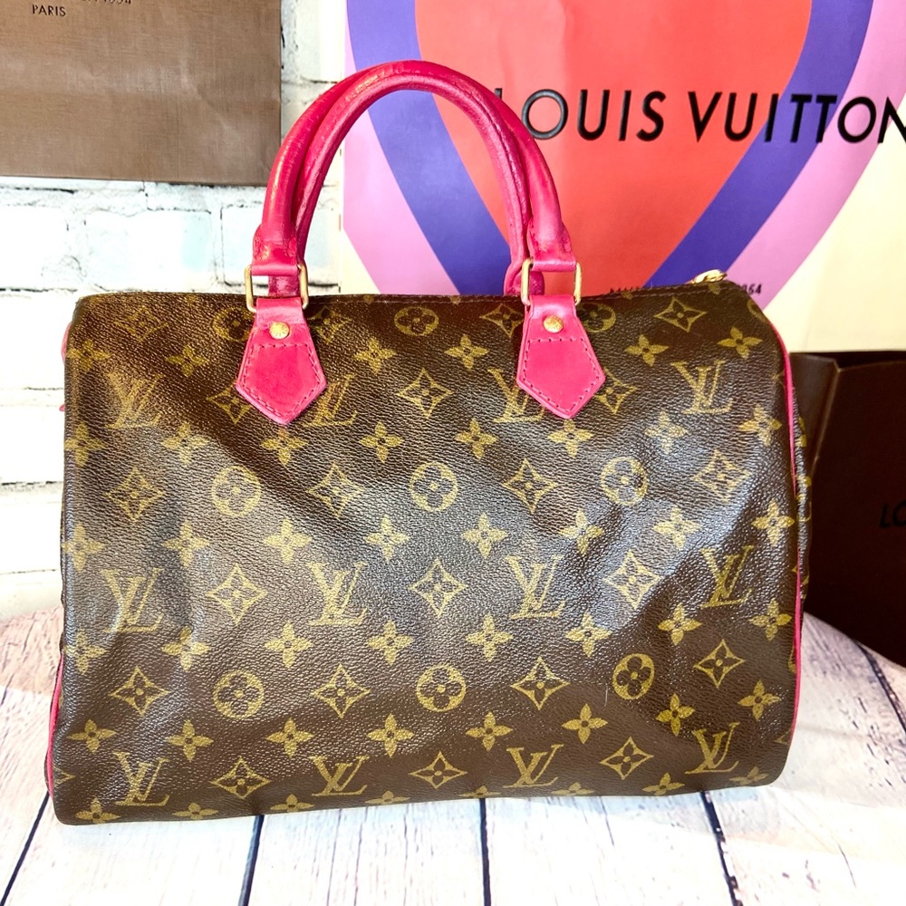 Louis Vuitton Speedy 30 custom painted with bag charm *READ DESCRIPTION* - Picture 2 of 16